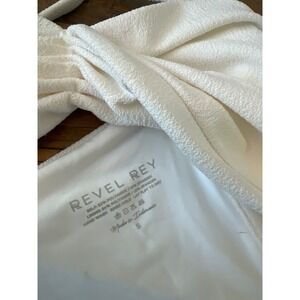 Revel Rey Hampton Textured Front Tie Bikini‎ Top Small Off White Swimwear